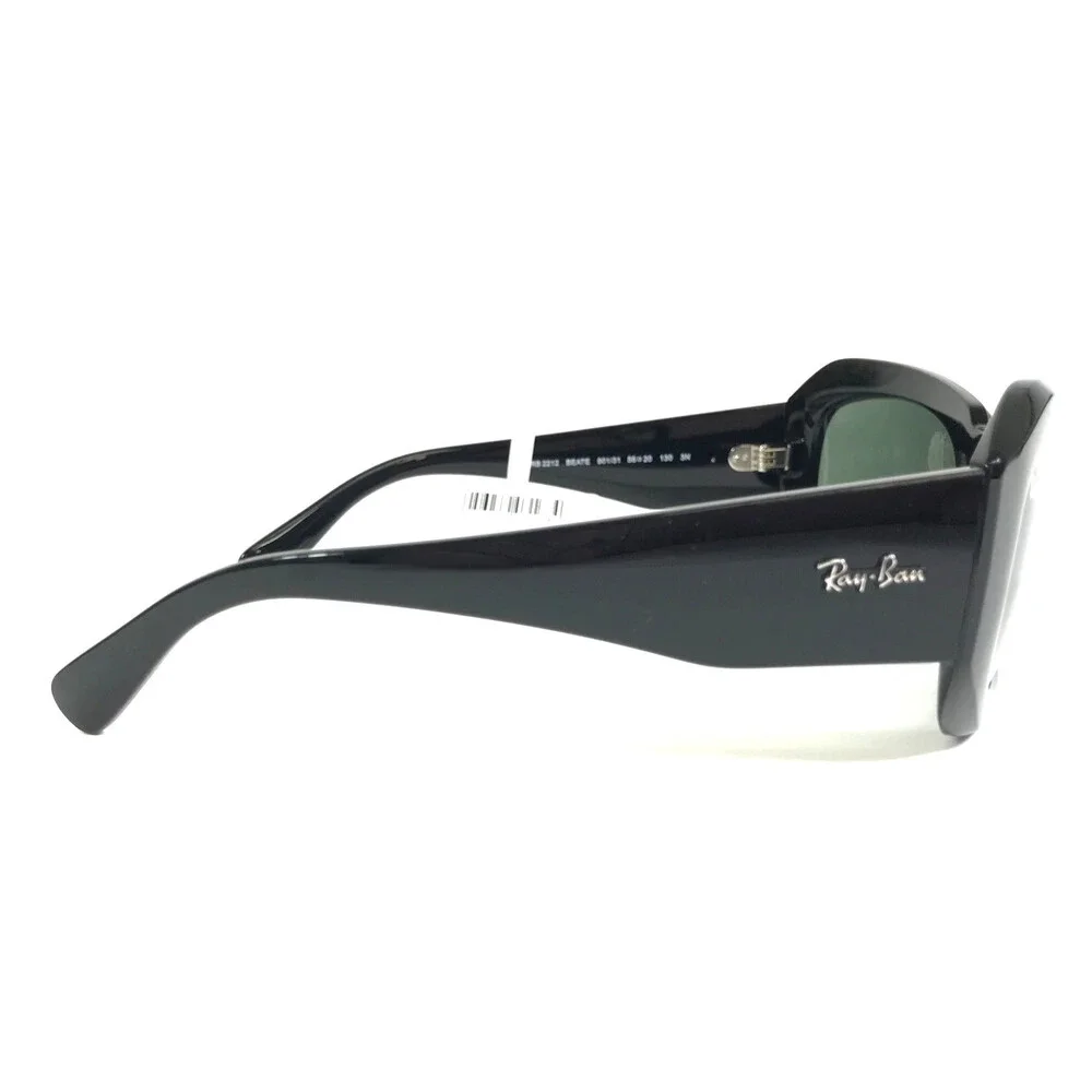 Ray-Ban Sunglasses RB2212 BEATE 901/31 Large Black Wrap Frames with Green Lenses
